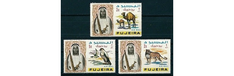 FUJEIRA 1965 - FAUNA - SERIE DE 3 TIMBRE - NESTAMPILATA - MNH - COTA MICHEL : 9.8 E / fauna42